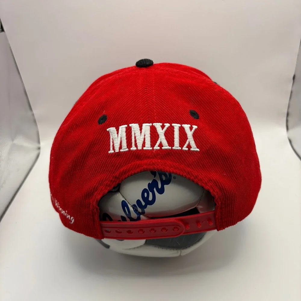Red Black Corduroy Baseball‎ Cap Crew Love MMXIX Circle Real Everybody Winning